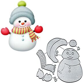 Christmas Winter Snowman Metal Die Cuts, Cute Snowman Metal Cutting Dies Cut Stencils Card Paper Craft DIY Template Metal Cutting Dies Album Embossing Paper Dies for Card Making Scrapbooking