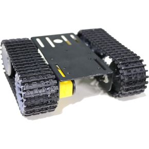 Premium Robot Tank Car Chassis TT02 for Arduino Raspberry Pie, Tracked Caterpillar Clawler by Microbit Python DIY STEAM, RC Robotic Platform with 2pcs DC TT Motor, Robotics Model for Remote Control