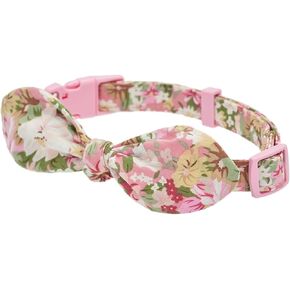 Christmas Festival Dog Collar, Deer Pattern, Removable Bowtie, for Small Dog, Neck 8"-12.5", Width 5/8". (Small, Deer)