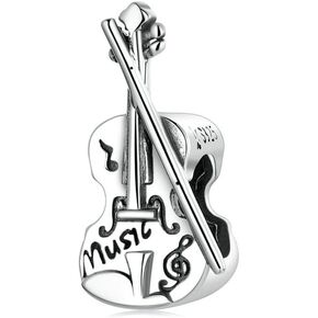 Music Note Charm 925 Sterling Silver Art Melody Charm for DIY Charms Bracelet (Music Note)