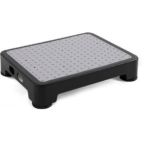 CHIKILLA Adjustable Step Stool for Adults Kids and Senior, Non-slip Step Platform Indoor and Outdoor for Pregnant Woman, Portable Stair Assist for Kitchen, Car, Bedside and Shower, Black-Gray, 3.4-5In