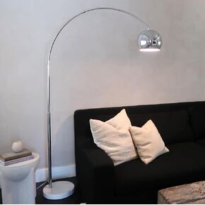 Brightech Olivia Floor Lamp, Arc Lamp for Living Rooms, Standing Lamp with LED Light Bulbs for Bedroom Reading, Great Living Room Décor, Tall Lamp for Offices – Brass/Gold in Saudi Arabia