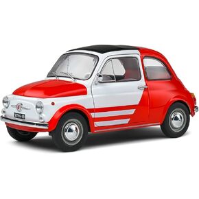 MODELLINO in Scala COMPATIBILE CON Fiat 500 Abarth Robe DI Kappa 1965 White/RED 1:18 SOLIDO SL1801408