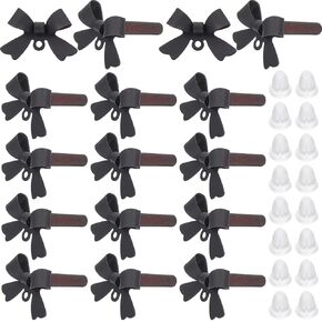 1 Box 40Pcs Bow Earring Findings Black Earring Posts Hypoallergenic Bowknot Safety 925 Sterling Silver Alloy Earring Studs with Ear Nuts and Loop Earring Posts for Jewelry Making Supplies DIY