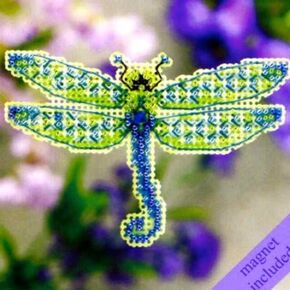 Dragonfly Beaded Counted Cross Stitch Ornament Kit Mill Hill 2011 Spring Bouquet MH18-1104