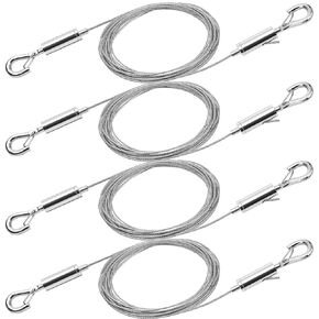 4Pcs Adjustable Picture Hanging Wire Kit, Heavy Duty Mirror & Art Frame Hanging Kit, 3m x1.5mm Stainless Steel Wire,Supports Up to 66lbs for Hanging Mirrors,Picture Frame,Artwork,Lamps,Basket,Signs