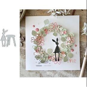 Easter Bunny Cutting Die Cuts, DIY Crafts Template Easter Bunny Scrapbook Cards Cutting Dies Cut Stencils for DIY Embossing Card Making Decorative Paper Dies Scrapbooking