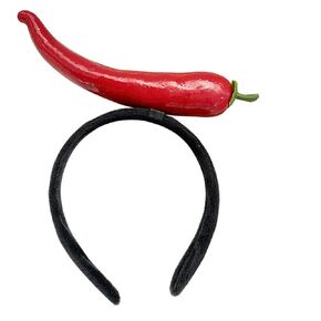 FRCOLOR Spa Headband Chili Pepper Headpieces Halloween Cosplay Hair Hoops Funny Hairband Chili Head Boppers for Women Girls Red
