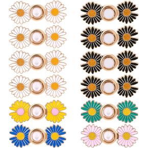 12 Sets Pant Waist Tightener Adjustable Waist Buckle Set Detachable No-Sewing Waist Pants Clips Jeans Buttons Replacement Waist Pins for Dresses Skirts Loose Jeans to Make Smaller