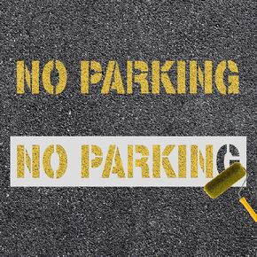 No Parking Stencil, 4 Inch Letter Stencils Flexible Silicone Parking Lot Paint Templates Parking Lot Stencils for Traffic Pavement Curb Spray Paint Marking