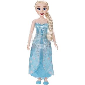 Disney Frozen Playdate Elsa Doll 32"/ 81cm by Jakks Pacific, Fully Poseable Princess Doll with 11 Points of Articulation, Includes Hairbrush and Popout Accessories