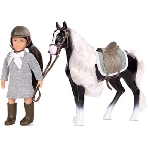 Lori Dolls – Mini Doll & Toy Horse – Small 6-inch Doll & Gypsy Vanner Horse – Set with Clothes, Animal & Accessories – Playset for Kids – Ansley & Arabel – 3 Years +
