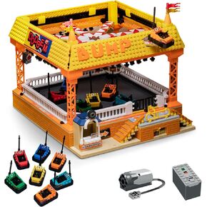 Bumper Cars Building Blocks Set. Large Amusement Park Model Kit for Teen Boys Son, Girls, Nephews, Block Lovers. Kids Puzzles with Motors, Christmas Children's Day Birthday Gifts-1840 PCS