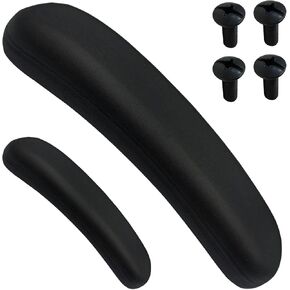 1 Pair Office Chair Arm Replacement Armrest Pads and Replacement Fits All Most Styles with Mounting Hole Patterns Screws (Black)