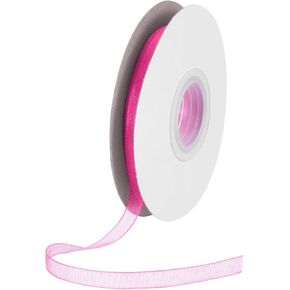 DMiotech 100 Yards Organza Ribbon 1/8 Inch White Chiffon Ribbon Shimmer Sheer Gift Wrapping Ribbons for Flower Bouquets Wedding Birthday DIY Decoration