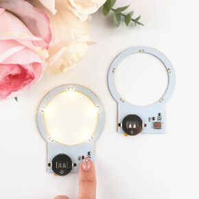 Briartw 2 PCS Halo Lights for Making Light-Up Cards Self-Adhesive Light-Up Units with Warm White LEDs for Shaker Cards Add Lights to Handmade Cards or Scrapbook Pages