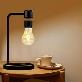 VGAzer Magnetic Levitating Floating Wireless LED Light Bulb with Wireless Charger for Desk Lamp,Room or Office Decor,Unique Gifts