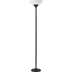 Adesso 7506-01 Glenn 300W Torchiere, 71 in, 2 x 150 W Incandescent/equiv. LED, Black, 1 Floor Lamp