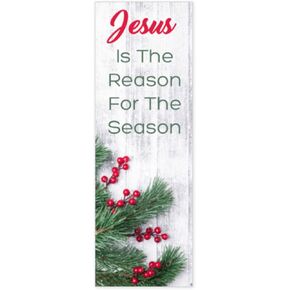 100 Count Bulk Pack - Christmas Jesus is The Reason for The Season Bookmarks - Made in USA - Blank on Back- Church Handouts- Greeting Card Inserts - Inspirational Message