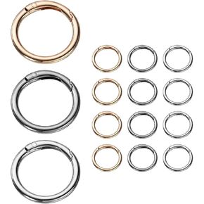 uxcell Trigger Spring O Rings, Snap Clip Welded Zinc Alloy Rings