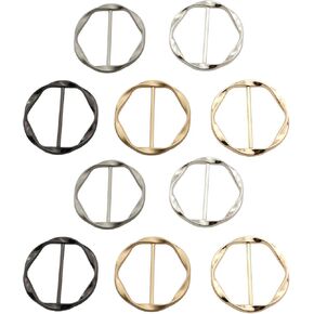 10PCS Clothes Corner Knotting Button Fashion Metal Circle Buckle Inner Diameter 1.38inch Waist Closure Button T Shirt Short Sleeve Shortener For Clothes Hat Belt Decoration Fixed Scarf Scarf
