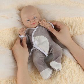 Vollence 18" Full Silicone Baby Doll Realistic Boy Waterproof Eye Open Anatomically Correct Stress Relief Anti-Stress with Feed Kit Accessories & Gift Box - Boy