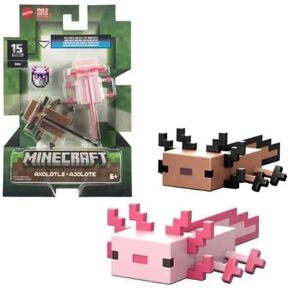 Minecraft 15 Years Axolotls Action Figures, Includes Bucket of Axolotl