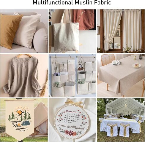 Muslin Fabric,100% Cotton Muslin Linen Cloth Natural Unbleached 63'' x 78.7'' (Big 2 Yard),Muslin Fabric Material for DIY Sewing Apparel in Saudi Arabia