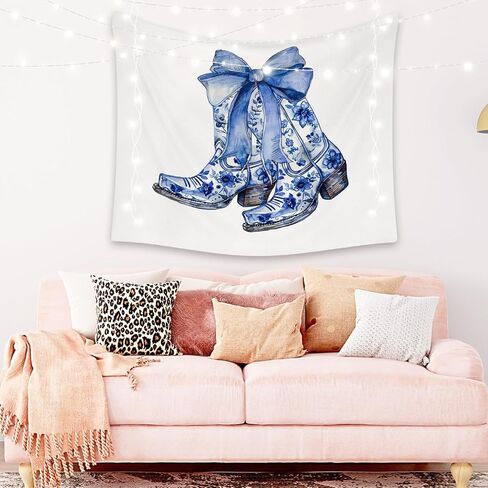 LiTiu Pink Bow Y2K Coquette Preppy Room Decor Tapestry Wall Hanging, Preppy Wall Art Decor， Trendy Coquette Wall Decor for Girls Bedroom Dorm, 50x60 in(Unframed) in Kuwait