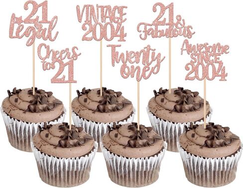 Rsstarxi 24 Pack Sweet 16th Cupcake Toppers Glitter Sixteen 16 Fabulous Vintage 2009 Cupcake Picks for Cheers to 16th Birthday Wedding Anniversary Party Cake Decorations Pink in Kuwait