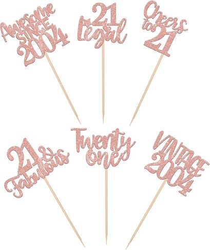 Rsstarxi 24 Pack Sweet 16th Cupcake Toppers Glitter Sixteen 16 Fabulous Vintage 2009 Cupcake Picks for Cheers to 16th Birthday Wedding Anniversary Party Cake Decorations Pink in Kuwait