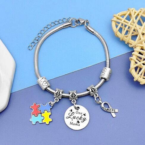 Inspirational Gifts for Autism Mom Autism Awareness Jewelry Autism Awareness Gifts for Mom Christmas Birthday Gifts for Autism Mom Appreciation Gifts for Mother Encouragement Gift Autism Mom Gifts in Saudi Arabia