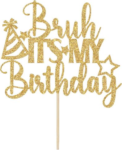 Bruh It's My Birthday Cake Topper، زينة كعكة عيد ميلاد سعيد Bruh، عيد ميلاد سعيد يا أخي، زينة حفلات عيد ميلاد الصبي المراهق (بريق أزرق) in Kuwait