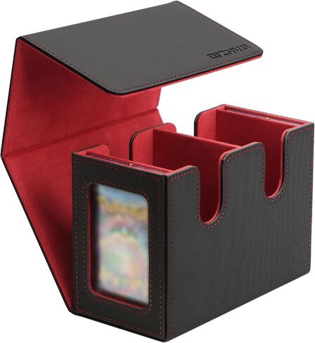SANZIE Card Deck Box for MTG Commander Deck Box with 2 Toploaders 35PT fits 260+ Single Sleeved Trading Cards TCG Deck Box for Magic Game Cards (Black&Blue) in Kuwait