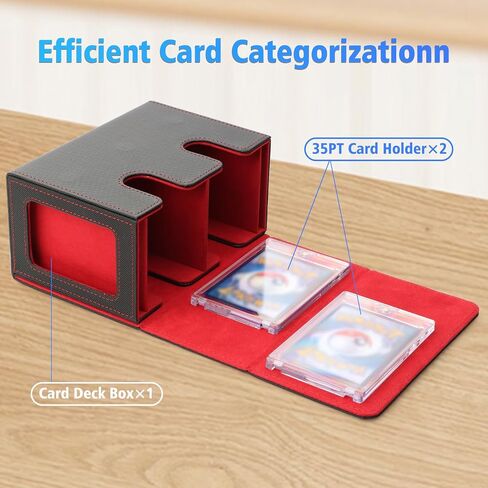 SANZIE Card Deck Box for MTG Commander Deck Box with 2 Toploaders 35PT fits 260+ Single Sleeved Trading Cards TCG Deck Box for Magic Game Cards (Black&Blue) in Kuwait