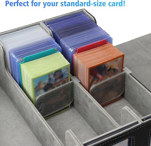 SANZIE Card Deck Box for MTG Commander Deck Box with 2 Toploaders 35PT fits 260+ Single Sleeved Trading Cards TCG Deck Box for Magic Game Cards (Black&Blue) in Kuwait