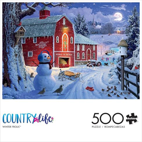 Buffalo Games - David Stevenson - Winter Frolic - 500 Piece Jigsaw Puzzle for Adults Challenging Puzzle Perfect for Game Nights - Finished Puzzle Size is 21.25 x 15.00 in Saudi Arabia