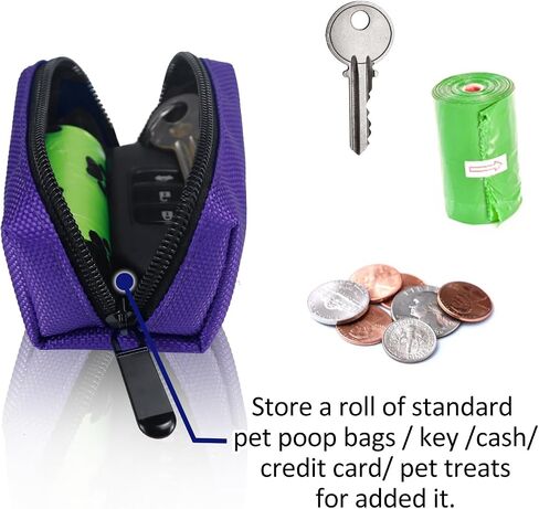 Aosbos Dog Poop Bag Holder for Leash, Lightweight Dog Poop Bag Dispenser with Velcro, Dog Walk Accessory Fits Any Dog Leash (Black) in Saudi Arabia