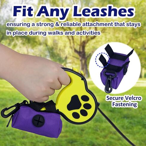 Aosbos Dog Poop Bag Holder for Leash, Lightweight Dog Poop Bag Dispenser with Velcro, Dog Walk Accessory Fits Any Dog Leash (Black) in Saudi Arabia