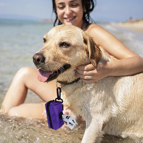 Aosbos Dog Poop Bag Holder for Leash, Lightweight Dog Poop Bag Dispenser with Velcro, Dog Walk Accessory Fits Any Dog Leash (Black) in Saudi Arabia