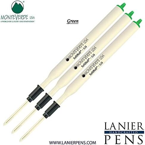 مجموعة Lanier Combo Pack - 3 عبوات - عبوة حبر معجون Monteverde® Soft Roll™ Ballpoint L13 متوافقة مع معظم أقلام الحبر الجاف ذات طراز Lamy® - أخضر (طرف متوسط ​​0.7 مم) in Kuwait