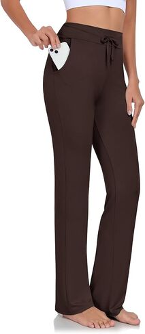 ADANIKI Womens Yoga Pants with Pockets Straight-Leg Loose Comfy Modal Drawstring Lounge Running Long Active Casual Sweatpants in Saudi Arabia