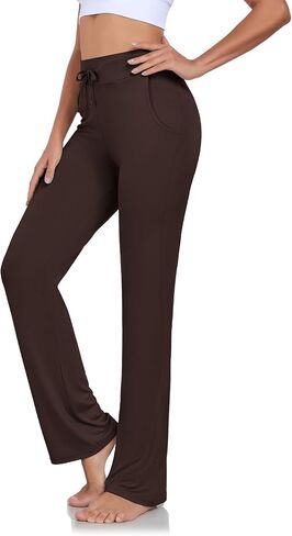 ADANIKI Womens Yoga Pants with Pockets Straight-Leg Loose Comfy Modal Drawstring Lounge Running Long Active Casual Sweatpants in Saudi Arabia