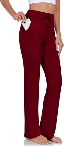 ADANIKI Womens Yoga Pants with Pockets Straight-Leg Loose Comfy Modal Drawstring Lounge Running Long Active Casual Sweatpants in Kuwait