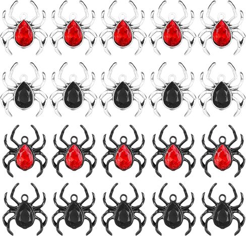 20 قطعة من سحر العنكبوت القوطي للأقراط والأساور وقلادات العنكبوت لسلاسل المفاتيح والقلائد اليدوية اليدوية لصنع قلادات عنكبوت عتيقة مع مجوهرات قوطية من الأحجار الكريمة، 4 أنماط in Kuwait