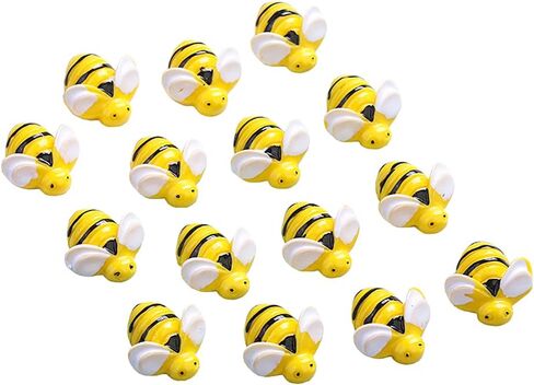30 Pcs Cute Tiny Bee Resin Flatback Embellishment Mini Bee Bumble Ornaments for Hair Clip DIY Craft Scrapbooking in Saudi Arabia