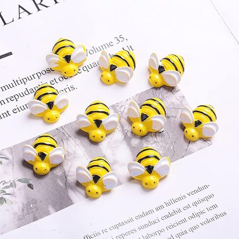 30 Pcs Cute Tiny Bee Resin Flatback Embellishment Mini Bee Bumble Ornaments for Hair Clip DIY Craft Scrapbooking in Saudi Arabia