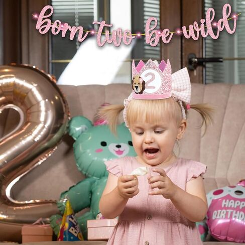 Two Wild Birthday Decorations, Two Wild Birthday Decorations Girl Two Wild, Born Two Be Wild Birthday Decorations Girl Born Two Be Wild Birthday Decorations Girl for Jungle Theme Birthday Girl in Kuwait