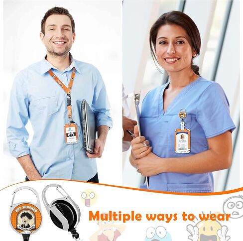 ID Badge Holder with Lanyard & Retractable Heavy Duty Badge Reel & Pen Holder, for Men and Women, Nurse Badge Holder Suitable for Teacher Students (01 Game) in Kuwait