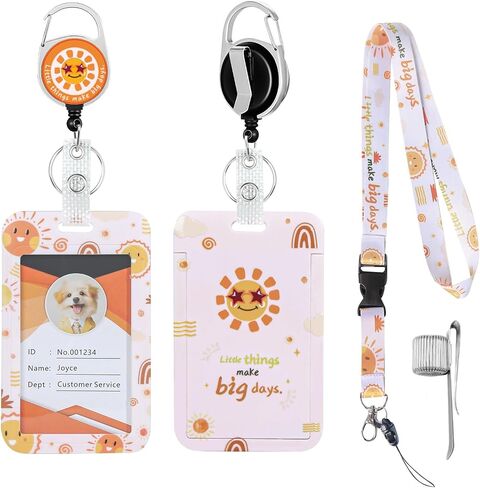 ID Badge Holder with Lanyard & Retractable Heavy Duty Badge Reel & Pen Holder, for Men and Women, Nurse Badge Holder Suitable for Teacher Students (01 Game) in Kuwait